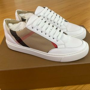 Burberry Salmond Check Leather Sneakers Women 35.5